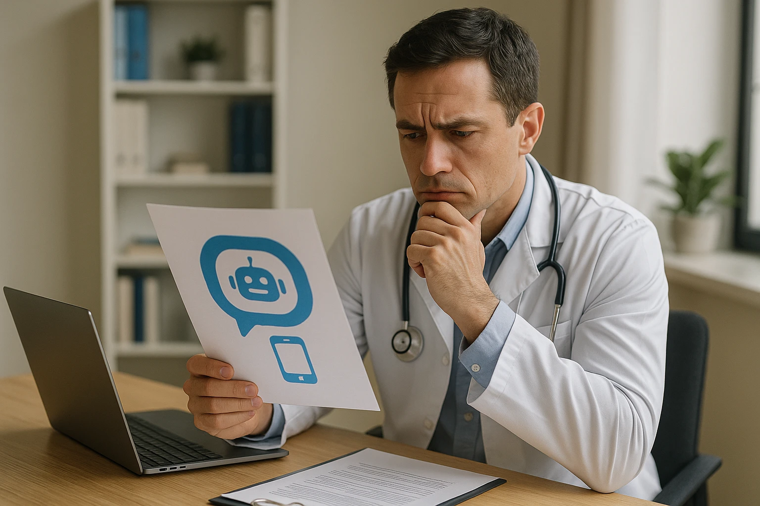 Profesional médico integrando un asistente IA en su clínica